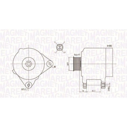 Alternator Toyota Avensis ( T25) 04.03-11.08, Avensis Estate ( T25) 04.03-11.08, Avensis Sedan ( T25) 01.03-11.08, 2.0 VVT-i (AZT250 , AZT250R), 2.4