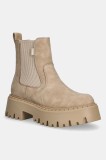 Buffalo cizme Aspen Chelsea culoarea bej, cu platformă, 1270119-BRN