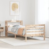 VidaXL Cadru de pat cu tăblie, 90x200 cm, lemn masiv de pin