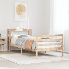 vidaXL Cadru de pat cu tăblie, 90x200 cm, lemn masiv de pin 3305937