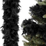 Ghirlanda pentru decor sau bradul de Craciun, model puf si pene, negru, 180cm Household NewTrend, Oem