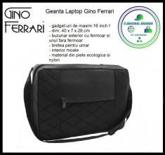 In STOC! Geanta Laptop Gino Ferarri Palermo - Originala - Dimensiuni W40xD7xH29x foto
