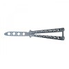 Briceag Fluture Antrenament Argintiu, Otel Inoxidabil, 22cm, Bullet Spots, Camping, Cutit