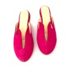 Saboti dama din piele intoarsa fucsia cu insertie transparenta Carola, 35 - 41, Fuchsia, Ingiro