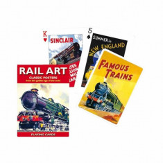 Cărți de joc Piatnik de colecție cu tema „Rail Art. Classic Golden Age of Trains Posters” - ***