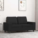 Gossi canapea cu 2 locuri, negru, 120 cm, material textil