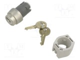 Comutator rotativ cu cheie 22mm EAO Poz.i stabil 2 argintie fără