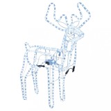 Cumpara ieftin Figurine ren de Craciun cu cap mobil, alb rece, 76x42x87 cm