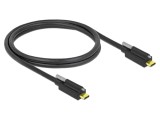 Cablu USB-C dublu mufă 1m negru 24AWG 30AWG DELOCK 83719