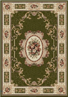 Covor Model Lotos 542-330, Verde, Crem, Inaltime Fir 8 mm, Marime 100 x 200 cm, Antialergic, Polipropilena, Living, Dormitor, Sufragerie, Birou foto