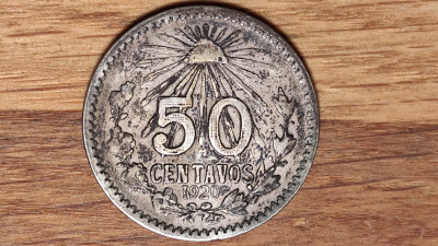 Mexic - moneda de colectie rara - 50 centavos 1920 - argint 0.720 - superba ! foto