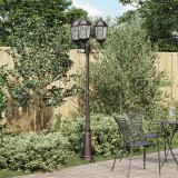 VidaXL St&acirc;lp de lumină pentru grădină cu 3 lămpi E27 Bronz 235 cm Aluminiu