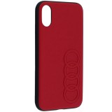 Husa Piele AUDI pentru Apple iPhone XR, Rosie AU-TPUPCIPXR-TT/D1-RD