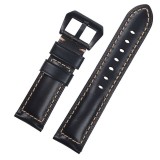 Curea piele compatibila Xiaomi Watch S1 Active, telescoape Quick Release, 22mm, Negru