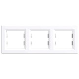 Cadru triplu orizontal Leziter Nova, alb, pentru 3 module (83 x 225 mm)