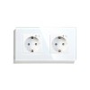 Priza dubla inteligenta de perete, Wi-Fi, Rama din sticla, Monitorizare consum, 16A, Smart Life / Tuya APP, Alb @SmartWiz smw87, Priza inteligenta, 1