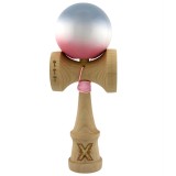 Kendama X Originala, Profesionala, Cyrax, Big Cups V2, Super Sticky Cupe Mari, Rulment Metalic cu Ata 55 cm, Gradient Roz/Alb/Gri