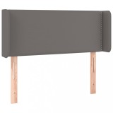 Cumpara ieftin Tablie de pat cu aripioare gri 83x16x78/88 cm piele ecologica