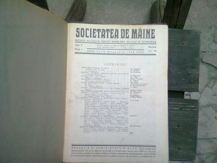 REVISTA SOCIETATEA DE MAINE, AN V(1928) - 21 NUMERE