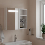 VidaXL Dulap cu oglindă de baie cu lumină LED, alb, 60x13x52 cm