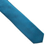 Cravata lata, Onore, turcoaz inchis, microfibra, 145 x 8 cm, model uni