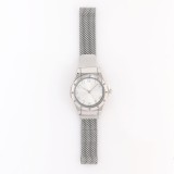 Ceas elegant cu bratara metalica tip mesh si cadran alb clasic