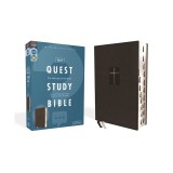 Niv, Quest Study Bible, Leathersoft, Black, Indexed, Comfort Print: The Only Q and A Study Bible