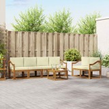 vidaXL Set de canapele de exterior cu pernă 7 pcs Natural și Crem 3366058