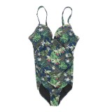 Costum de baie intreg cu model floral