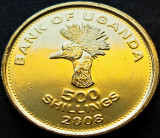 Moneda exotica 500 SHILINGI - UGANDA, anul 2008 * cod 009 = UNC