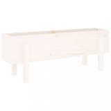 Cumpara ieftin Strat inaltat de gradina, alb, 101x30x38 cm, lemn masiv de pin