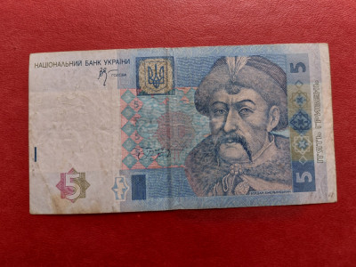 Bancnota 5 grivne(hryvni) 2005,Ucraina. foto