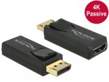 Adaptor Displayport 1.2 la HDMI T-M 4K Pasiv negru, Delock 65571