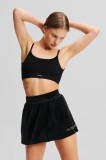 Karl Lagerfeld pantaloni scurti femei, culoarea negru, neted, high waist, A2W44001