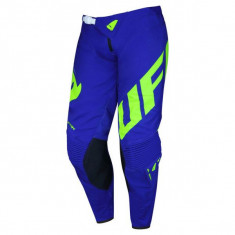 MBS Pantaloni motocross/enduro Ufo Plast Slim Egon, albastru/verde-neon, 52, Cod Produs: PI04433C52