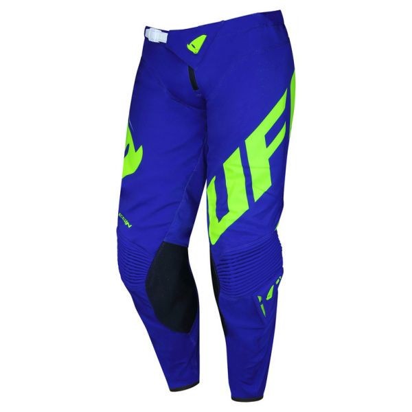 MBS Pantaloni motocross/enduro Ufo Plast Slim Egon, albastru/verde-neon, 50, Cod Produs: PI04433C50