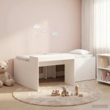 Cumpara ieftin Cadru de Pat Inalt pentru Copii cu Birou Alb 100 x 200 cm