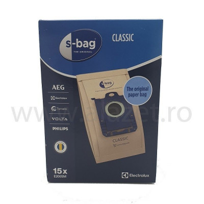 Set 15 saci hartie Electrolux s-bag E200M Mega Pack universali pentru aspiratoare Philips, Electrolux foto