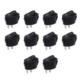 Set de 10 comutatoare Helweet, ABS, negru, 25 x 17 mm