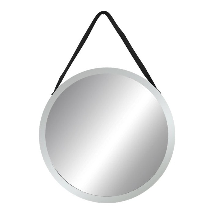 Oglinda suspendata Hangie Inart argintiu-negru pp D76x3cm
