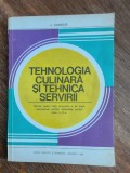 Tehnologia culinara si tehnica servirii, manual cl. a IX-a - A. Chirvasuta, 1980 / R4P4S