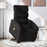 vidaXL Fotoliu electric de masaj rabatabil cu ridicare, negru, textil
