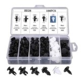 Set 100 Clipsuri Auto Universale, 6 Dimensiuni, Fixare Accesorii Interior, Plastic, Cutie Organizare