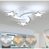 Cumpara ieftin Lustra LED cu telecomanda IPOMOEA, 56W, 3 Stele, lumina Rece/Calda/Neutra, Dimabila, Alb AT1CT-IM1P-HT2L-LT220/3WH