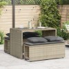 Set mobilier gradina Gossi, 3 piese, poliratan, gri deschis, cu perne