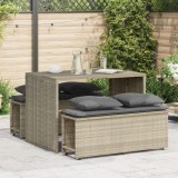 VidaXL Set mobilier de grădină cu perne, 3 piese,gri deschis,poliratan