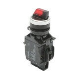 Buton selector iluminat 220V AC LED rosu cu 2 pozitii 1NO+1NC, 10A/600V AC, 1A/250V DC LA42 Breckner Germany