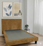 Pat Milano Premium din Lemn Masiv - 140&times;200 cm Maro / Pat