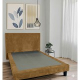 Pat Milano Premium din Lemn Masiv - 140&times;200 cm Maro / Pat