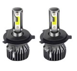 Set 2 becuri auto LED H4 COBS, 100W, BZRSH, lumina alb-rece, 12.000 lumeni, 12V, 6000K, IPF